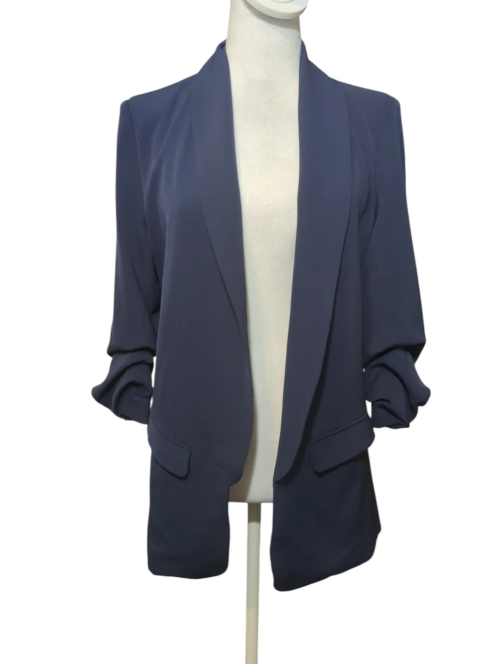 Etiquette Clothiers Navy Open-Front Shawl-Collar Blazer - Picture 4 of 8